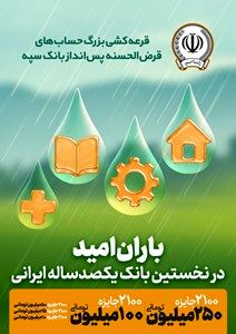 برگزاری چهل و پنجمین قرعهکشی بزرگ حسابهای قرضالحسنه پس انداز بانک سپه