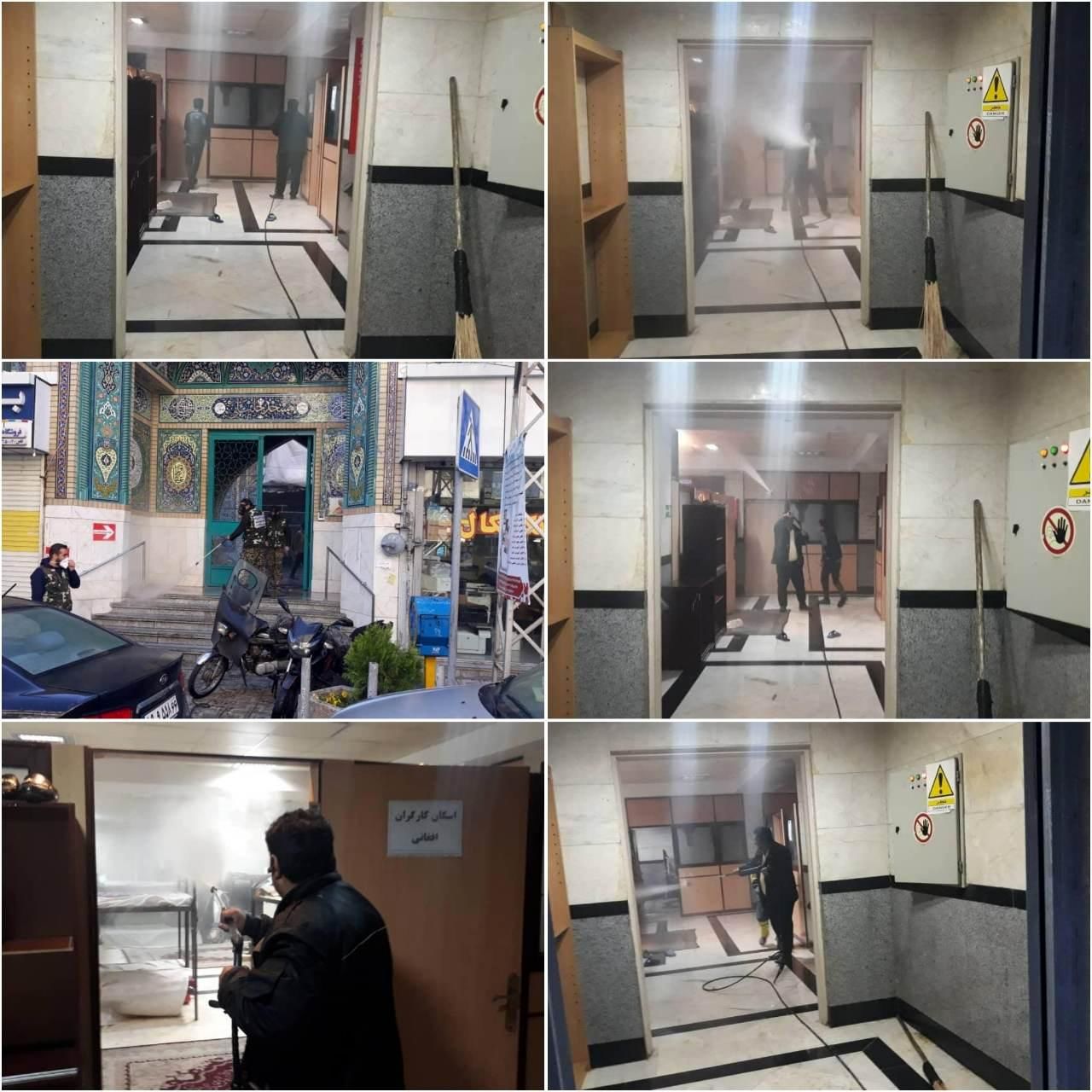 ضدعفونی اسکان کارگری  و معابر منطقه ۶

